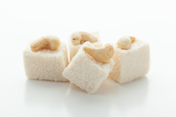 Tasty Turkish delight isolated on white