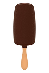Illustration of chocolate ice cream. Isolated on white