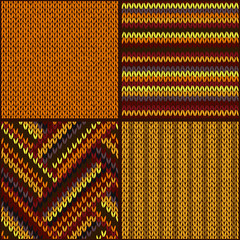 Seamless Knitted Pattern. Set