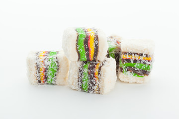 Tasty Turkish delight isolated on white