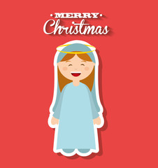 happy merry christmas manger character vector illustration design