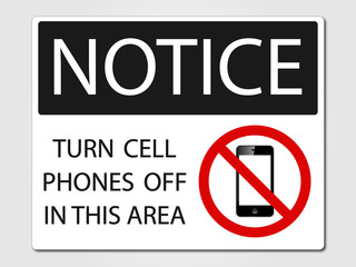 No cell phones allowed sign