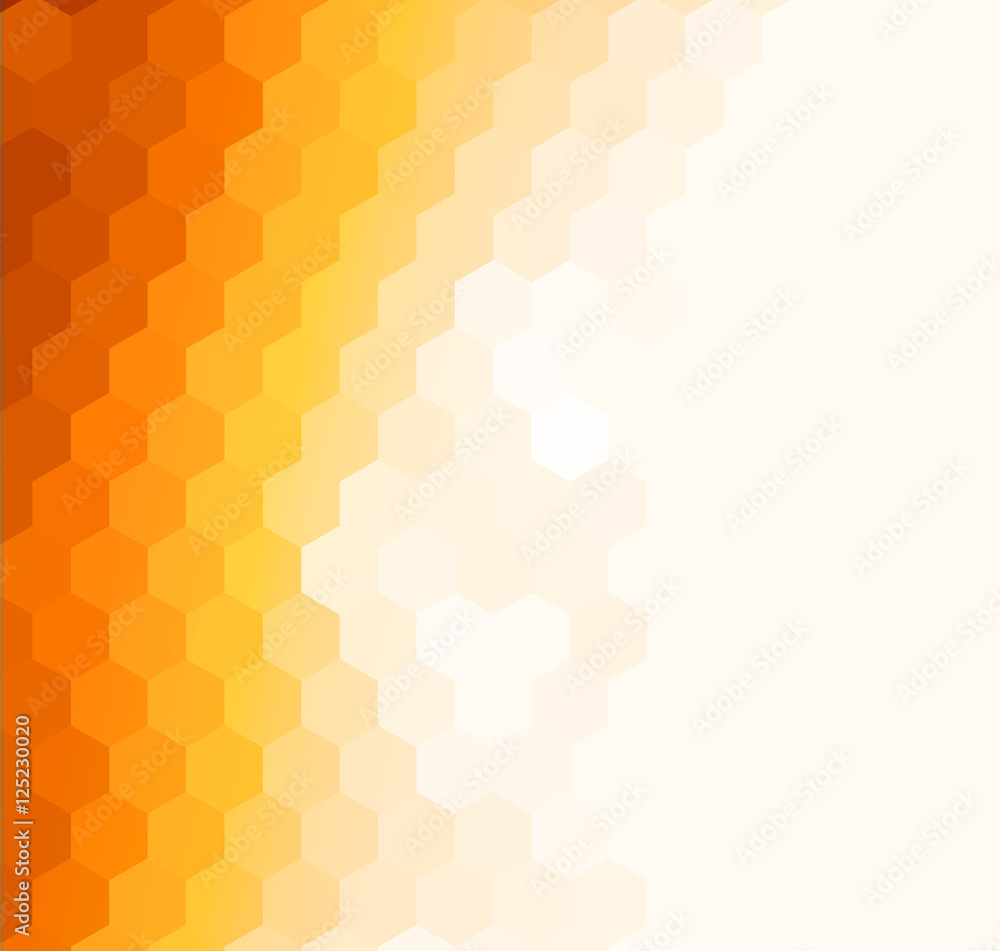 Wall mural abstract orange sunny background, vector mosaic design.