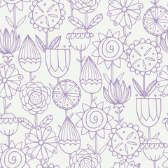 Seamless pattern with beautiful flowers.