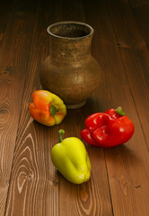 sweet bell pepper and pitcher on the table