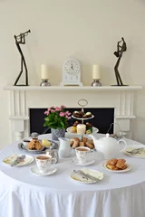 Crédence de cuisine en verre imprimé Buffet, Bar English Tea Tradition. Five-o'clock tea. British Afternoon Tea