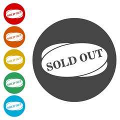 Sold Out icon vector over a white background 