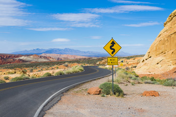 Fototapeta na wymiar winding road in a mountainous desert