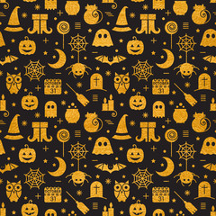 Seamless Halloween gold textured pattern