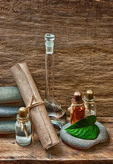 Obraz na płótnie Canvas Vials with essential oils