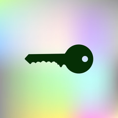 Flat paper cut style icon of an old key