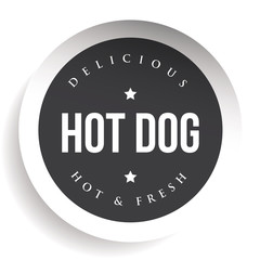 Hot Dog vintage black stamp sticker