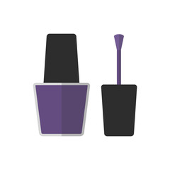 Flat icon purple nail polish. Vector illustration.