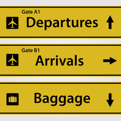 Airport signs illustration