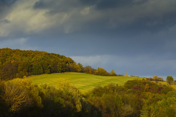 Fototapeta na wymiar autumnal landscape - Europe, Czech Republic , Moravia, Kyjov
