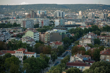 Fototapeta na wymiar View of downtown Varna Bulgaria from above