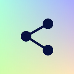 Flat paper cut style icon of share