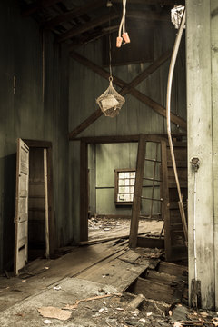 Interior Of Elkmont Home. The interior of abandoned vacation home on Millionaire's Row in the Great Smoky Mountains National Park. 