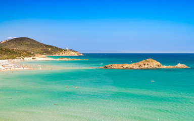 Fototapeta premium Transparent sea and crystal clear water of Sardinia.