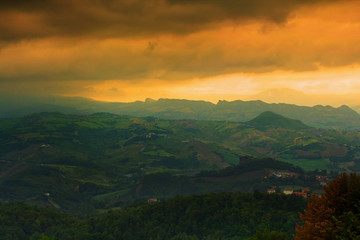 Fototapeta premium Sunset from San Marino