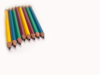 Closeup Pencil , Put on a white background