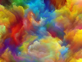 Zelfklevend Fotobehang Mix van kleuren Fractaal schuim