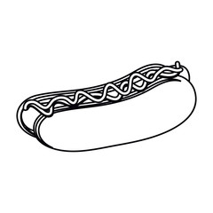 Hot dog icon. Fast food urban and american theme. Isolated design. Vector illustration