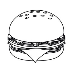 Hamburger icon. Fast food urban and american theme. Isolated design. Vector illustration