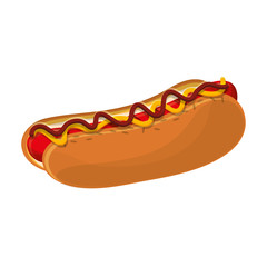 Hot dog icon. Fast food urban and american theme. Isolated design. Vector illustration