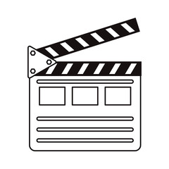 Cinema clapboard icon. Movie video media and entertainment theme. Isolated design. Vector illustration