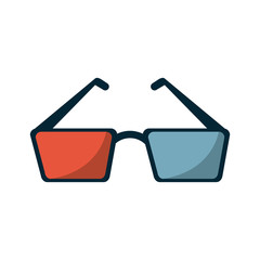 Cinema 3d glasses icon. Movie video media and entertainment theme. Isolated design. Vector illustration