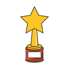 Cinema trophy icon. Movie video media and entertainment theme. Isolated design. Vector illustration