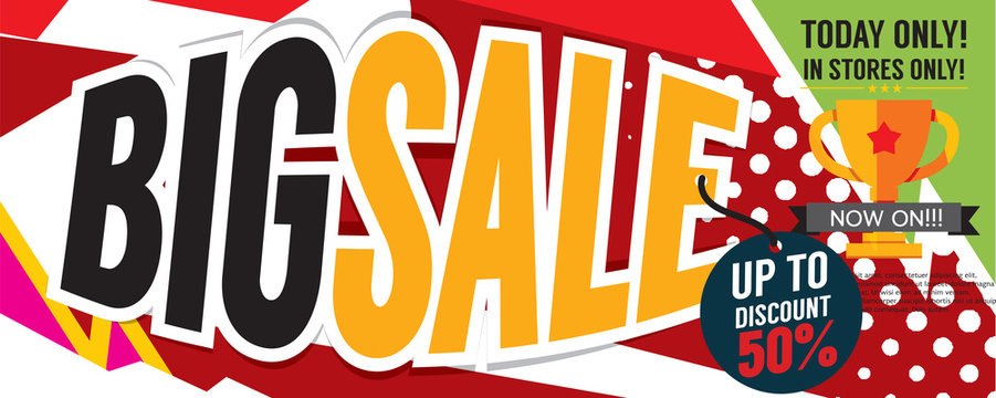 Big Sale Deal 8000x3198 pixel Banner Vector Illustration