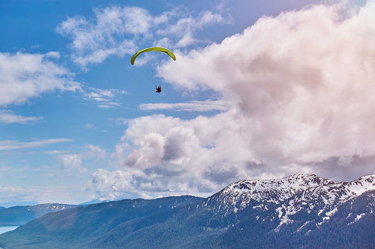 paraplane in blue sky