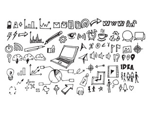 Business doodles sketch vector ink eps10
