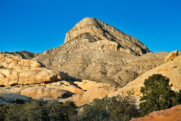 Mount in desert of southern Nevada at Red Rock Canyon, USA