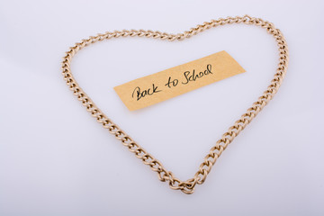The  title back to school in heart