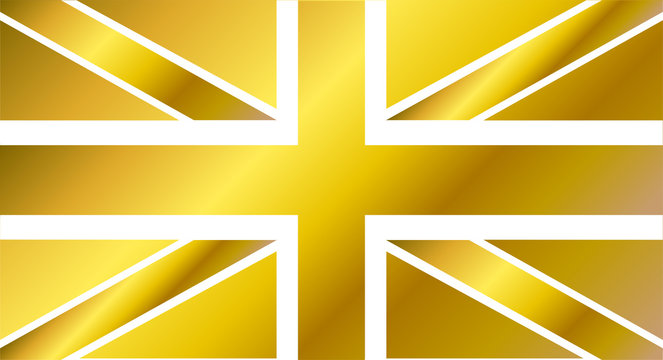 British flag gold, vector