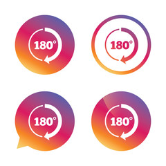 Angle 180 degrees sign icon. Geometry math symbol.