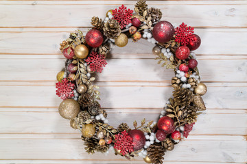 Christmas wreath with decorations