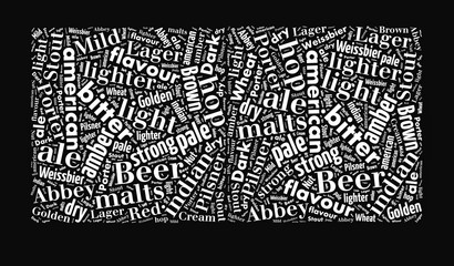 Beer word cloud, words related to beer