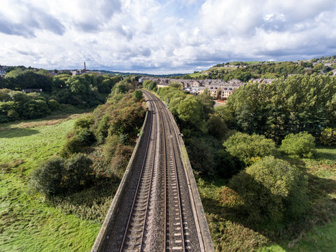 Railway leading to the village, Derbyshire, England