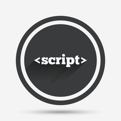 Script sign icon. Javascript code symbol.