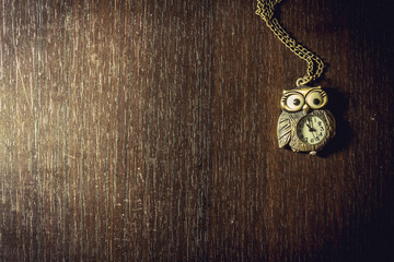 Fototapeta na wymiar Vintage owl watch