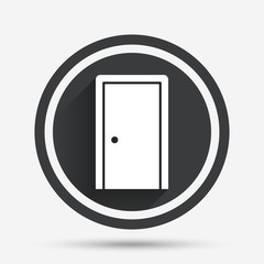 Door sign icon. Enter or exit symbol.