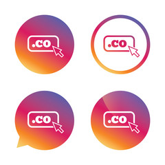 Domain CO sign icon. Top-level internet domain.