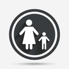 One-parent family with one child sign icon.