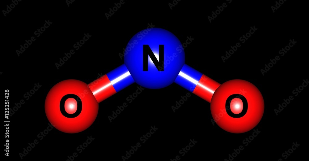 Canvas Prints Nitrogen dioxide molecular structure isolated on black