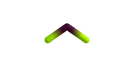 Sulfur dioxide molecular structure isolated on white