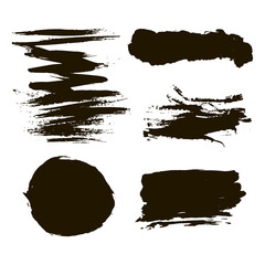 black ink stains vector set